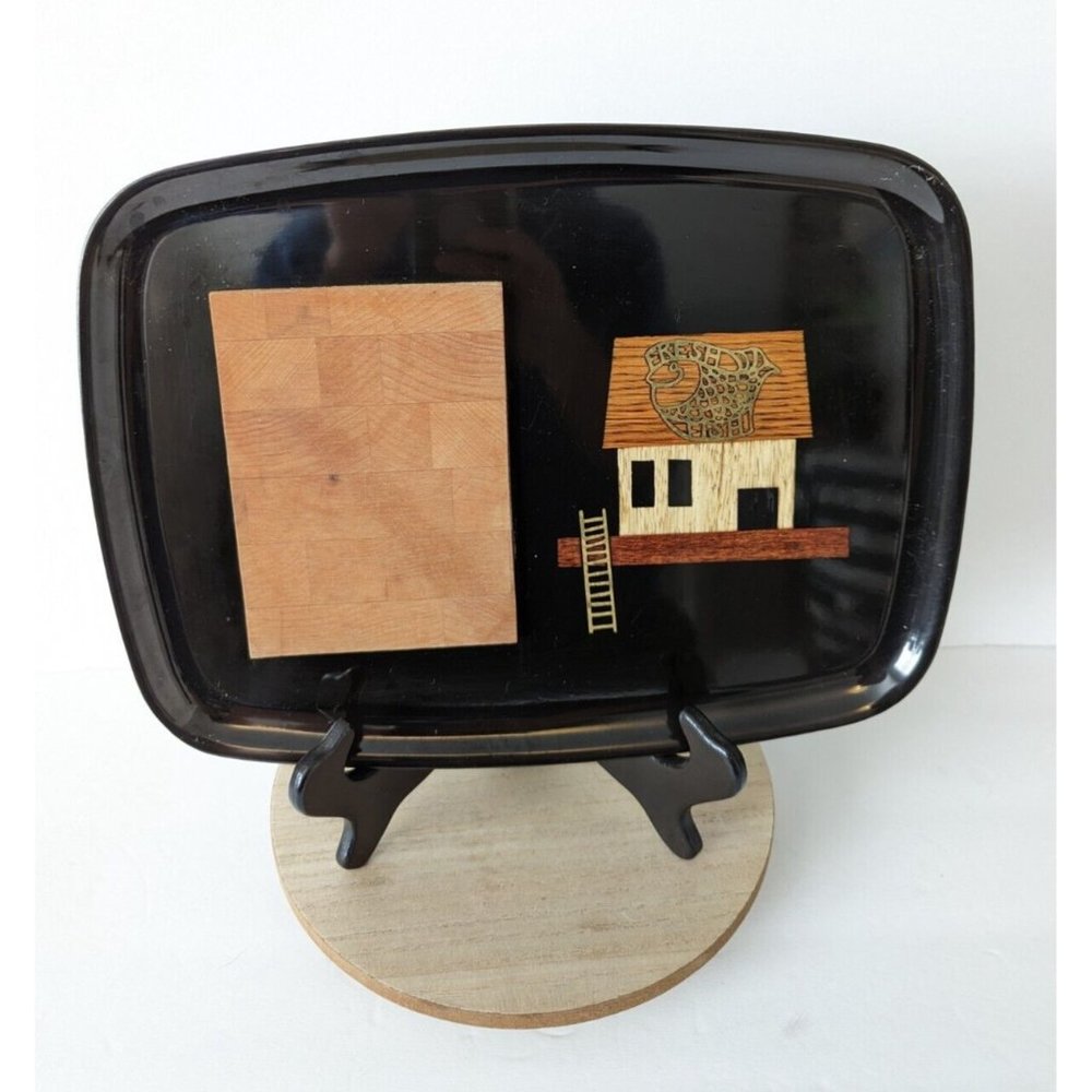 Vintage Couroc Cheeseboard New England Maple Brass Hand Inlaid Mastercraftsman